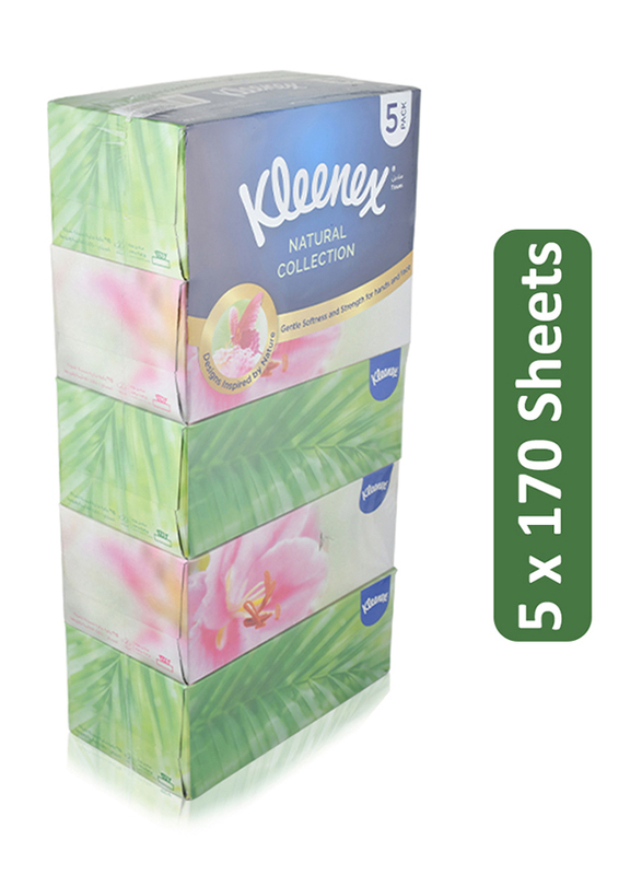 Kleenex Natural Collection Facial Tissues, 5 x 170 Sheets