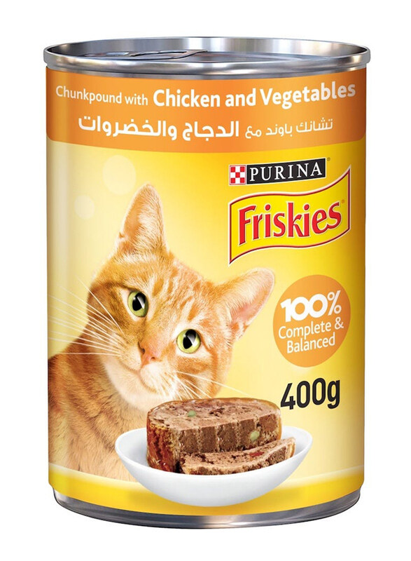 

Friskies Cat Food Chunk pound With Chicken and Vegetables, 400g