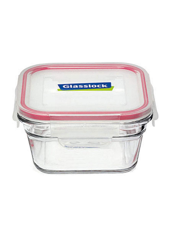 Glasslock Square Glass Container, 490ml, Clear
