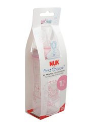 Nuk First Choice Plus Feeding Bottle, 300ml, 0-6 Months, Pink/Clear