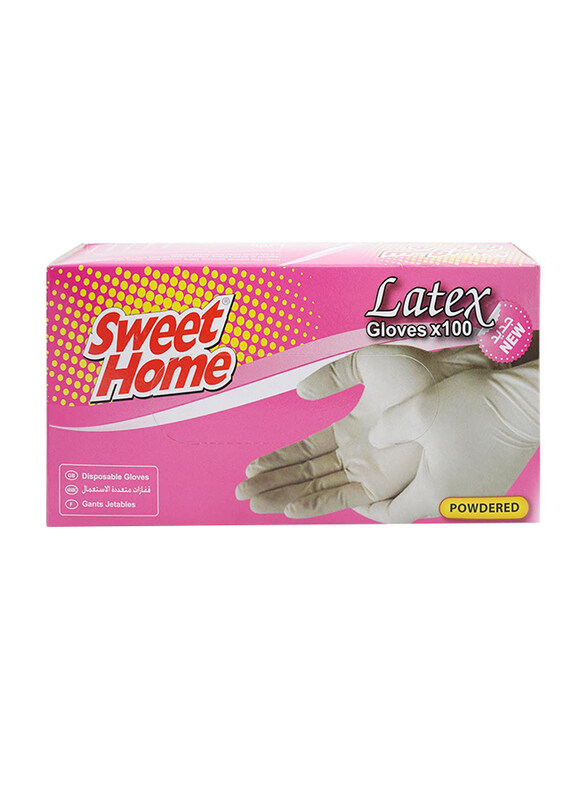 

Sweet Home White Latex Powdered Disposable Gloves - 100 Pieces