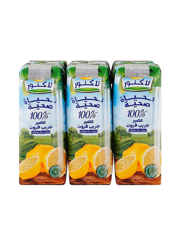 Lacnor Health Living 100 % Grape Fruit Juice - 6 x 250ml