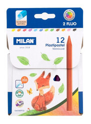 Milan Triangular Crayons, 12 Pieces, Multicolour