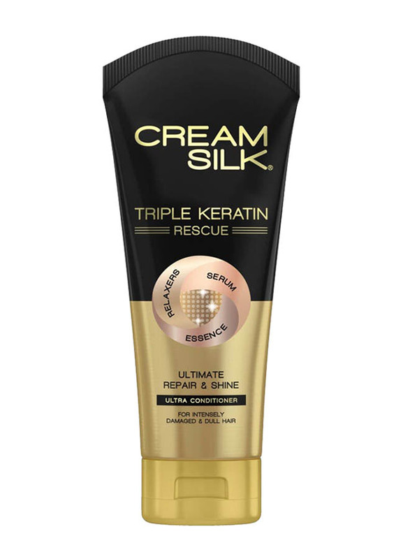 Cream Silk Triple Keratin Rescue Ultimate Repair & Shine Ultra Conditioner for Damaged Hair, 170ml