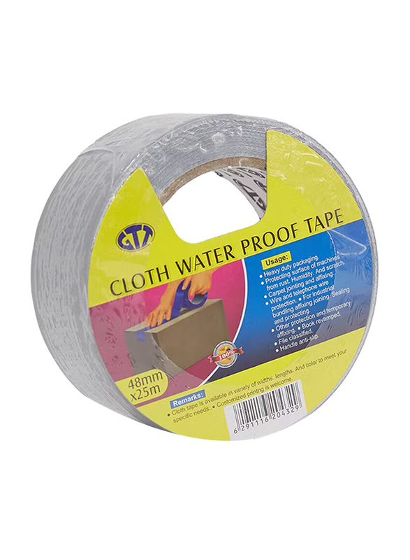 GTT 48m Cloth Waterproof Tape, Grey