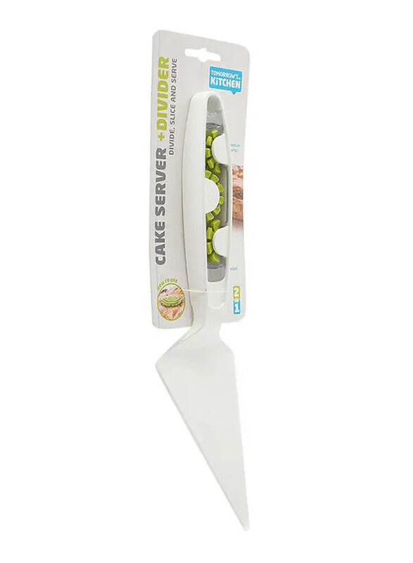 

Tomorrow's Kitchen Cake Server with Divider, White