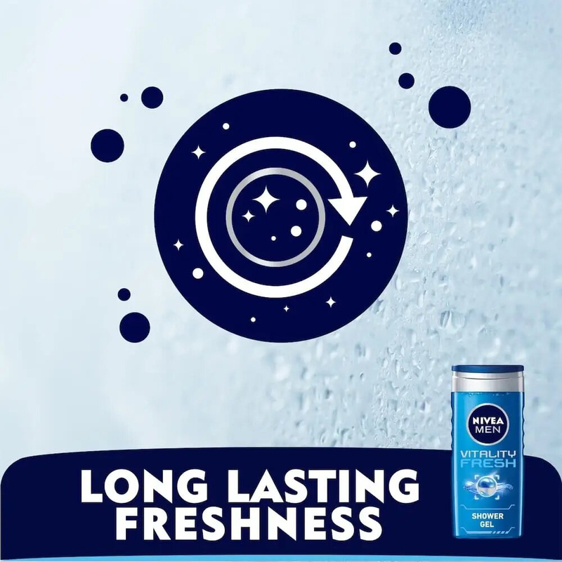 Nivea Men Vitality Fresh Shower Gel, 2 x 250ml