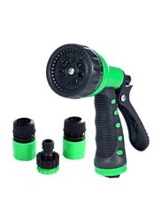 Namson Water Spray Nozzle Gun With Connectors, 5 Pieces, An-3110, Green/Black