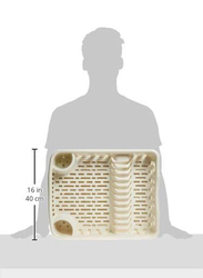 Cosmoplast Plastic Dish Drainer Rack Large with Detachable Drainboard, Off White