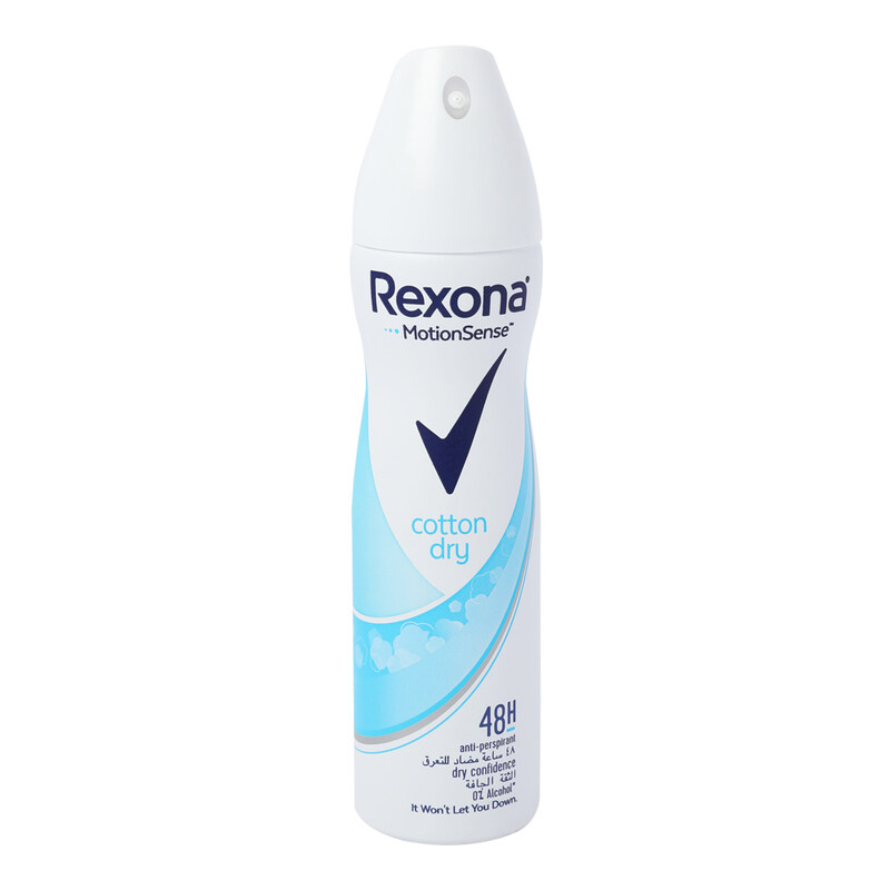 Rexona MotionSense Cotton Dry Antiperspirant Deodorant Spray for Women, 150ml