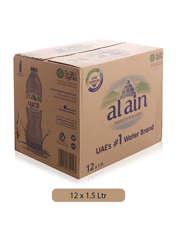 Al Ain Bottled Mineral Drinking Water, 12 x 1.5 Liters