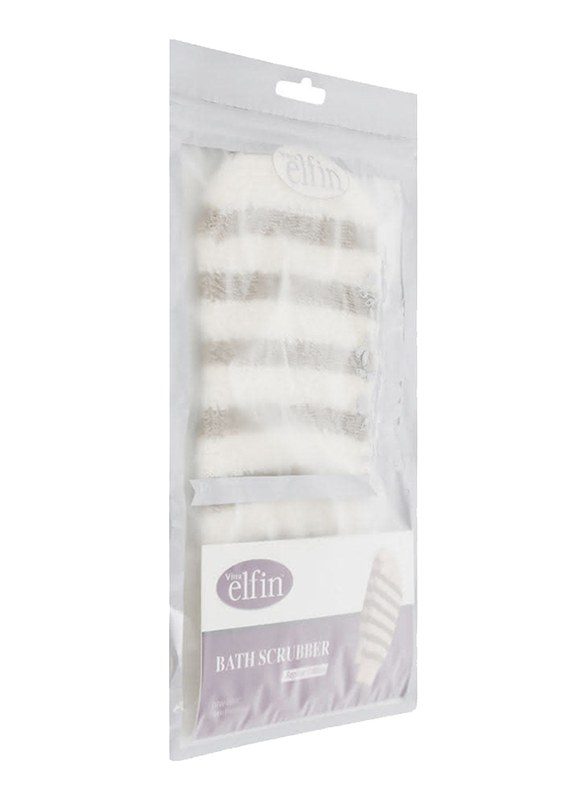 Vitra Elfin Bath Scrubber Glove, Brown/Cream, One Size