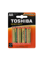 Toshiba AA Heavy Duty Batteries, 4 Pieces, Gold