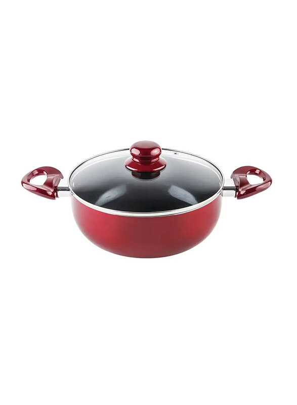 

Blackstone 26cm Non-Stick Ceramic Round Cooking Pot, Red/Clear