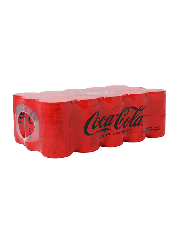 Coca Cola Zero Calories Carbonated Soft Drink Cans, 15 x 150ml