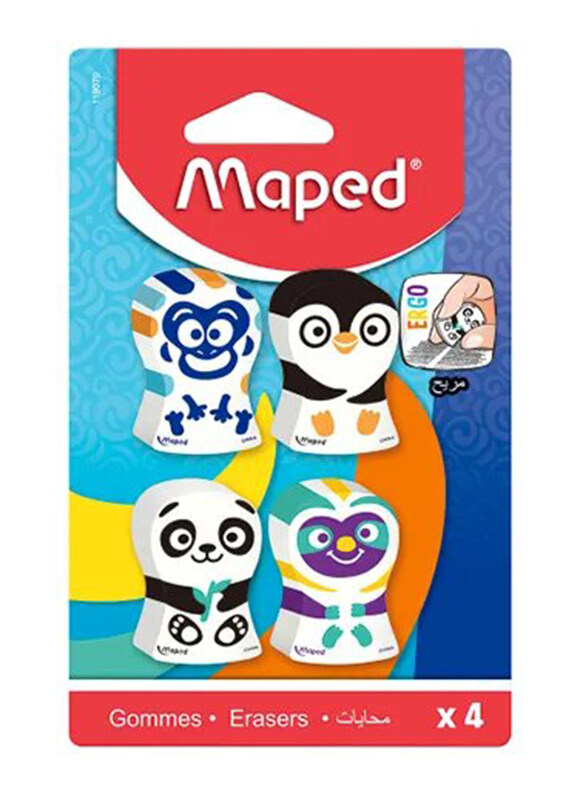 

Maped Ergo Fun Eraser, 4 Pieces, Multicolour