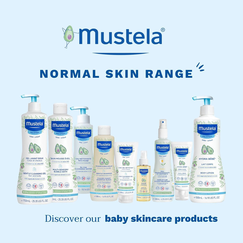 Mustela 300ml Baby Face Cleansing Water with Natural Avocado for Kids