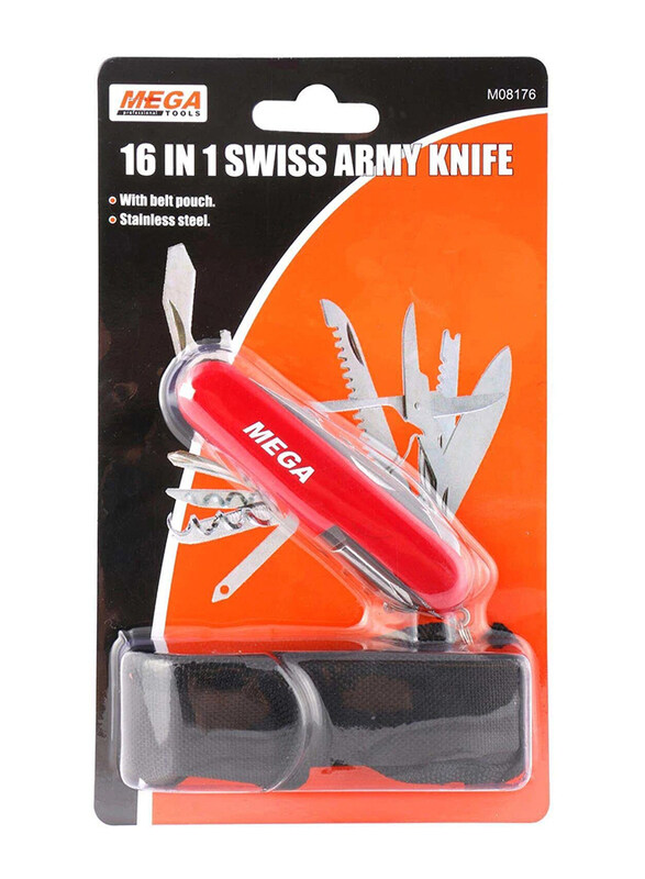 

Mega 16-in-1 Swiss Army Knife, Red/Silver