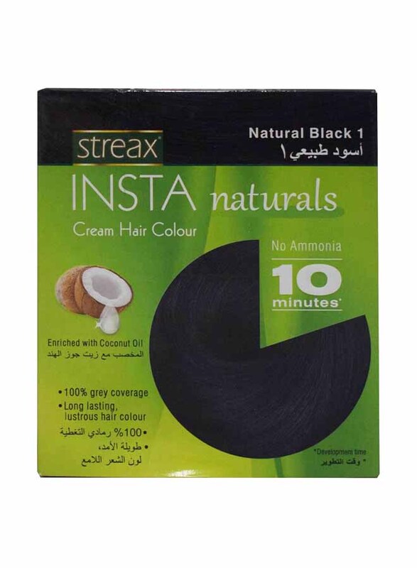 Streax Insta Cream Hair Colour, 15ml, Natural Black