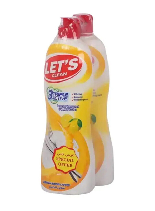 

Let's Clean Dish Washing Liquid Lemon, 2 x 500ml