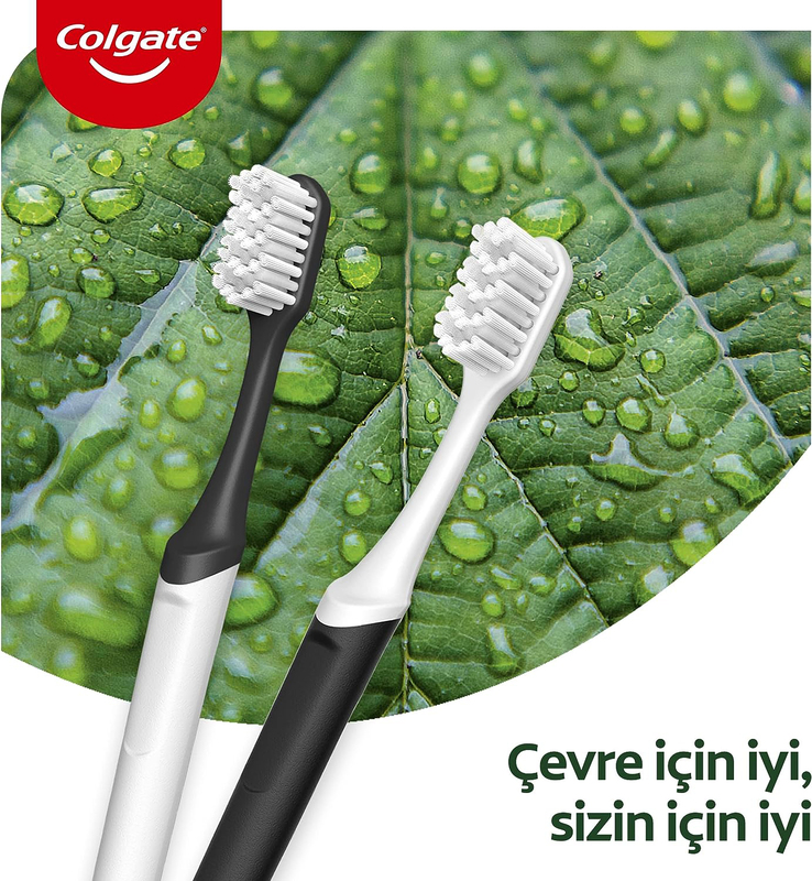 Colgate Recyclean Soft Toothbrush, 100% Recycled Plastic Handle with Plant Based Bristles Toothbrush, 1 Piece