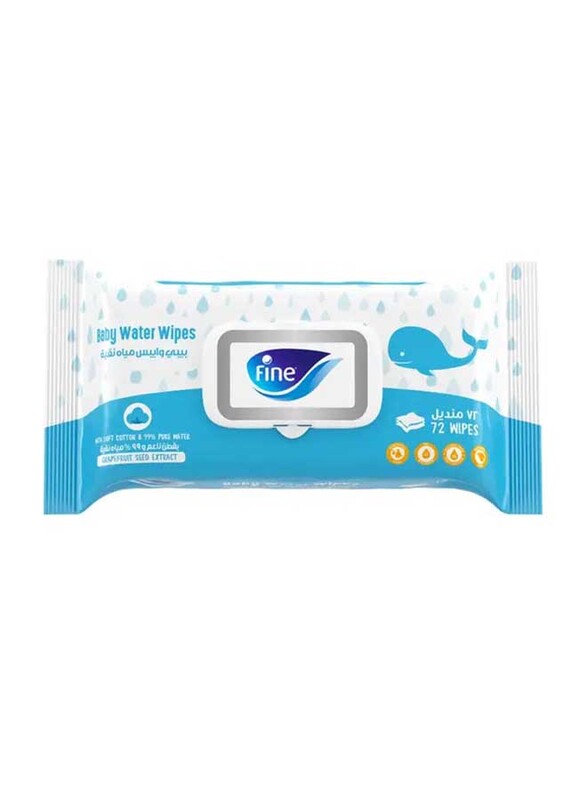 Fine Baby Water Wipes, 72 Pieces
