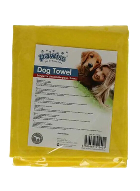 

Pawise 40 x 50cm Dog Towel, Yellow
