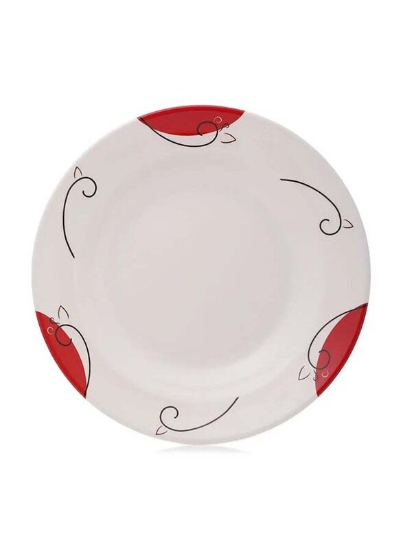 

Retro Servewell 23cm Red Rim Soup Plate, White