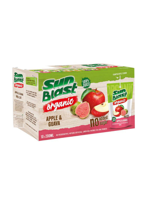 

Sun Blast Organic Apple & Guava Juice, 10 x 200ml