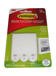 3M 3-Piece Command Med Picture Hanging Strips, White