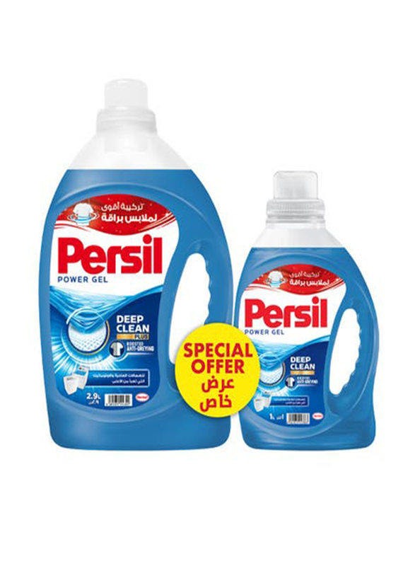 Persil Power Gel Blue Laundry Detergent With Deep Clean Technology, 2.9 Liters + 1 Liter