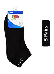 Fruit Of The Loom Socks for Men, Black, 3 Pairs