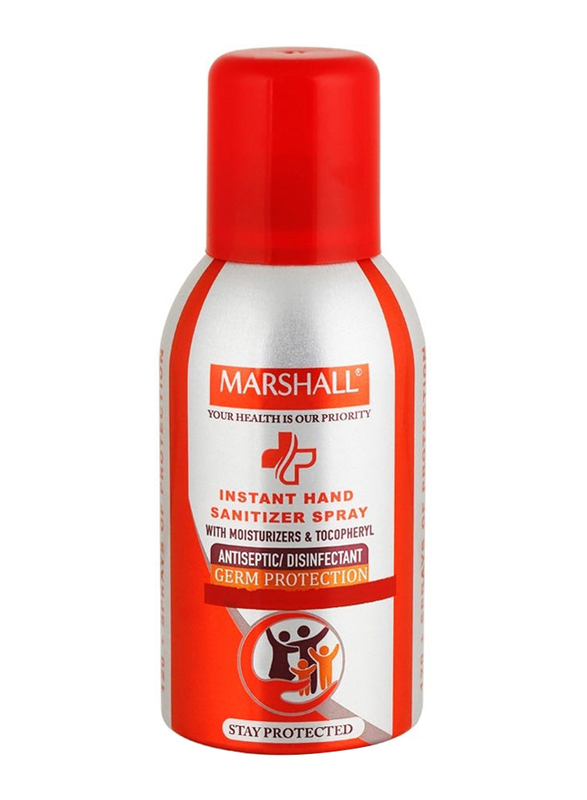 Marshall Instant Red/Silver Hand Sanitizer Spray, 120ml