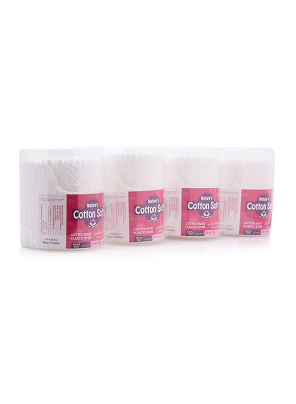 Nature`s Cotton Soft Buds, 4 Pieces, 200 Buds