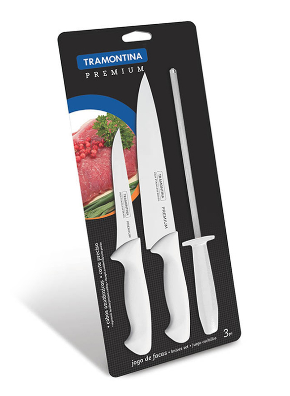 Tramontina 3-Piece Premium Stainless Steel Cutlery Knife Set, Silver