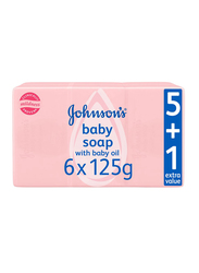 Johnson Baby Soap with Baby Oil, 6 Pieces, 125gm