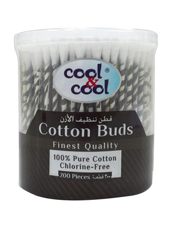 

Cool & Cool Finest Quality Cotton Buds, 200 Pieces, Black