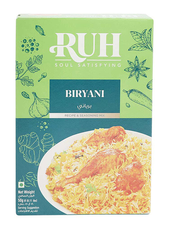 

Ruh Soul Satisfying Mix Biryani Masala Recipe & Seasoning, 50g