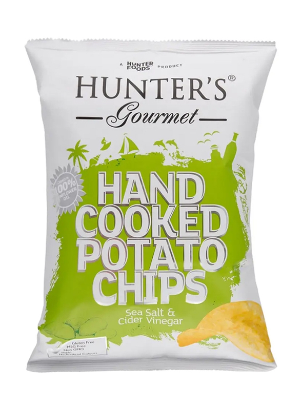 Hunter's Gourmet Sea Salt & Cider Vinegar Hand Cooked Potato Chips, 125g