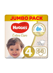 Huggies Extra Care Jumbo Diapers, Size 4, 8-14 kg, 68 Count