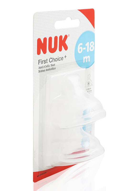 

Nuk First Choice+ Anti-Colic Nipple, Medium, 2 Pieces, Clear