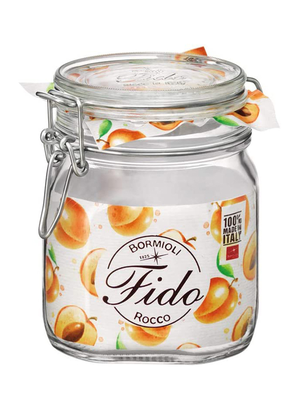 Bormioli Rocco Fido Glass Clip Jar, 750ml, Clear