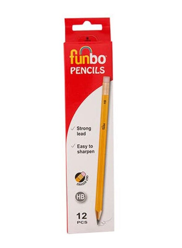 

Funbo 12-Piece Strong Lead Easy To Sharpen Pencils, Yellow