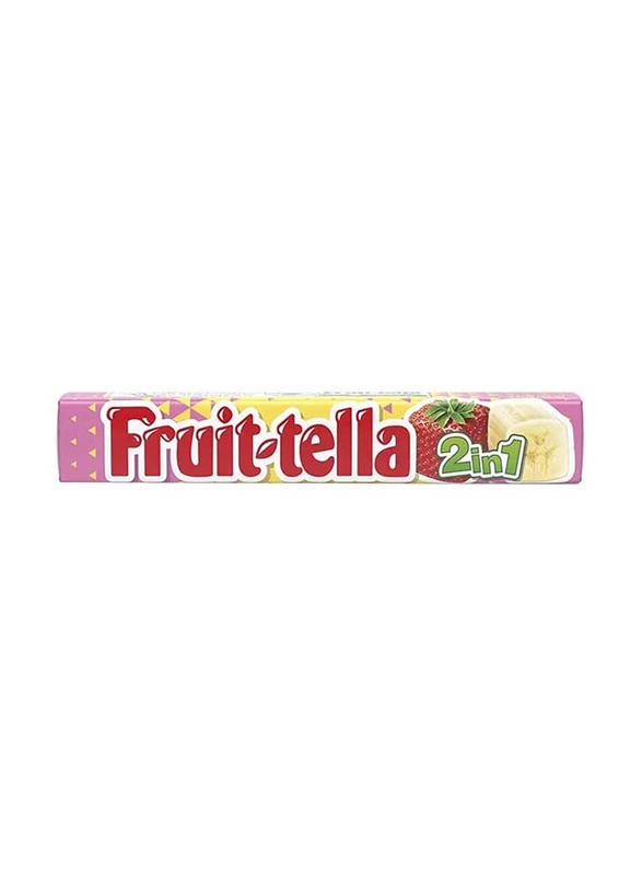 Fruittella 2-in-1 Strawberry Banana Chey Candy, 32.4g