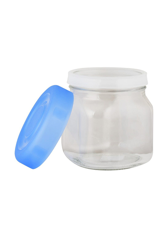 Borgonovo Glass Storage Jar, Clear/Blue, 750ml