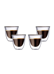 Blackstone 800ml 4-Piece Double Wall Cawa Cup Set, Clear