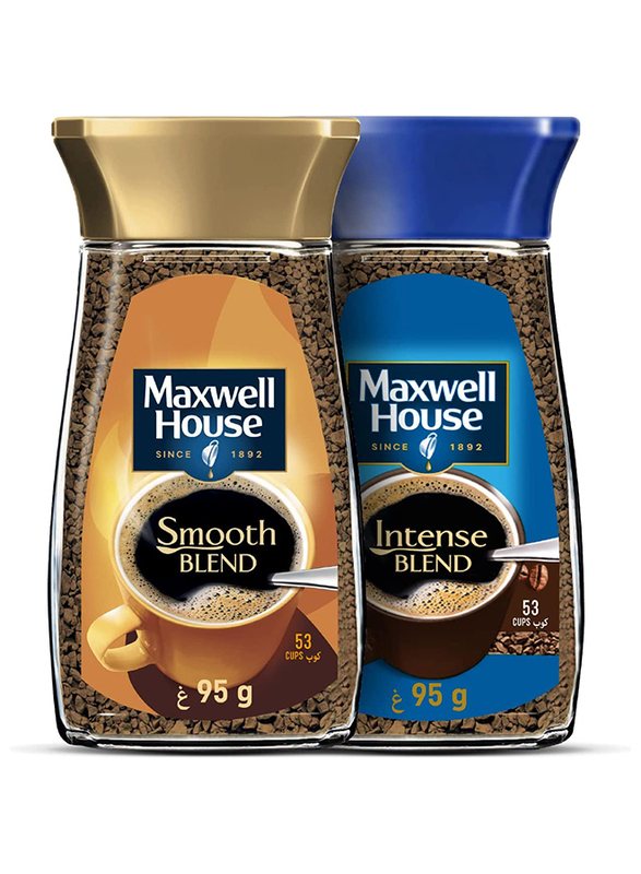 Maxwell House Smooth and Intense Blend Coffee, 2 x 95g