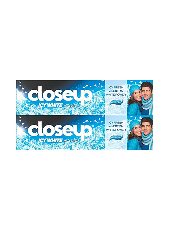 Closeup Icy White Winter Blast Toothpastes, 2x75ml