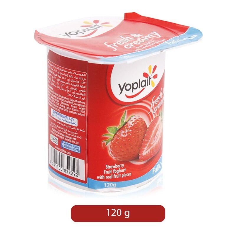 

Yoplait Fresh & Cream Strawberry Fruit Yoghurt, 120 g