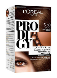 L'Oreal Paris Prodigy Permanent Oil Hair Colour, 5.30 Light Golden Brown, Brown